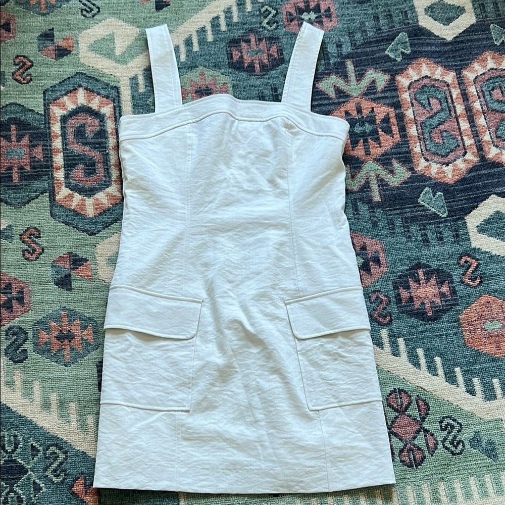 BCBG White Shift Dress with Wide Straps